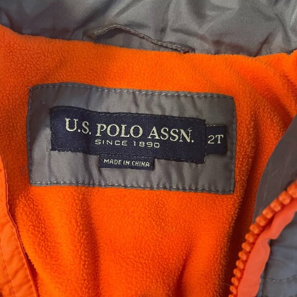 U.S. Polo Association Boys Winter Coat- Gray and Orange Polo Coat/Jacket Size 2T - Picture 9 of 9
